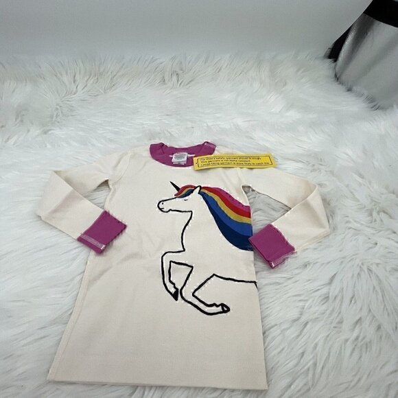 NEW Hanna Andersson Girls Rainbow Unicorn Long John PJ Pajama Set Size 3T 90 - Picture 5 of 14